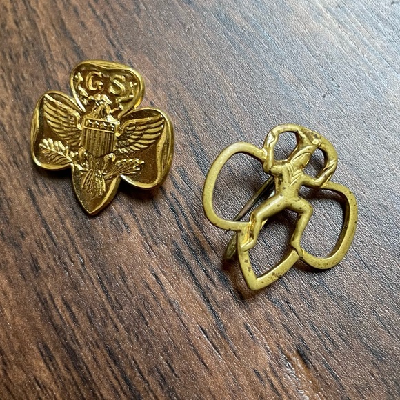 Girl Scout Accessories Vintage Girl Scout Gold Eagle Pin Set Poshmark